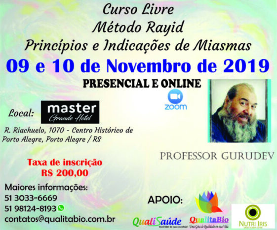 Curso livre de Iridologia Método Rayid – Princípios e Indicações de Miasmas – Gurudev